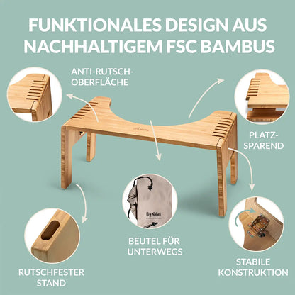 Hoca Toilettenhocker Premium klappbar - aus Holz