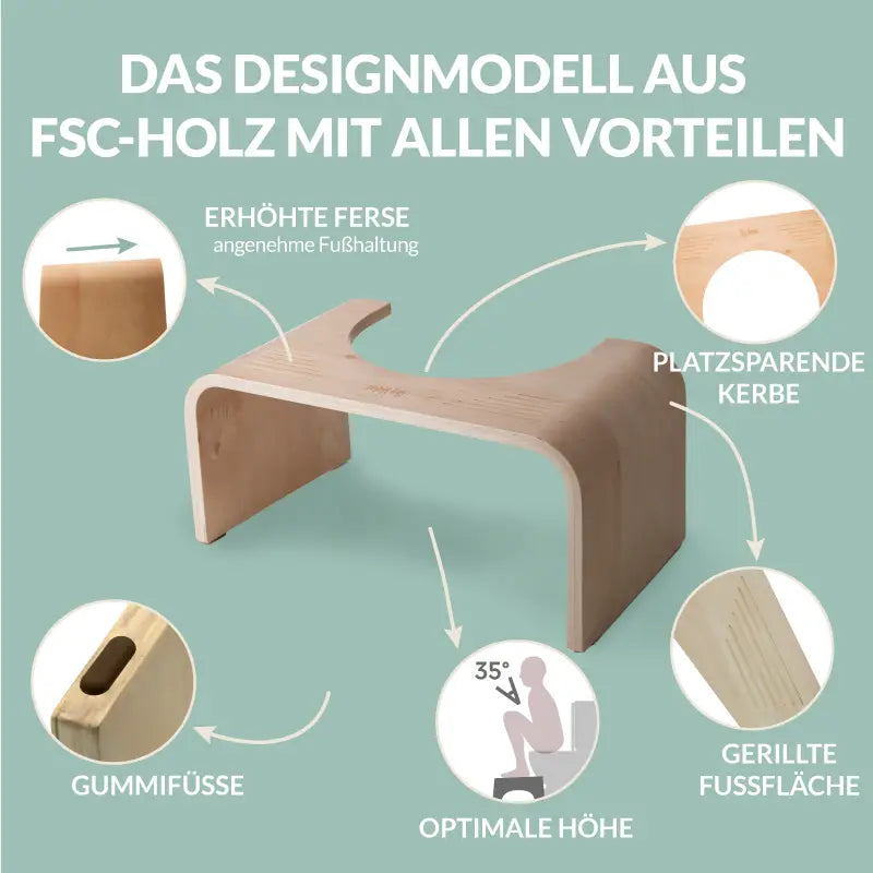 Hoca Toilettenhocker Premium - aus Holz